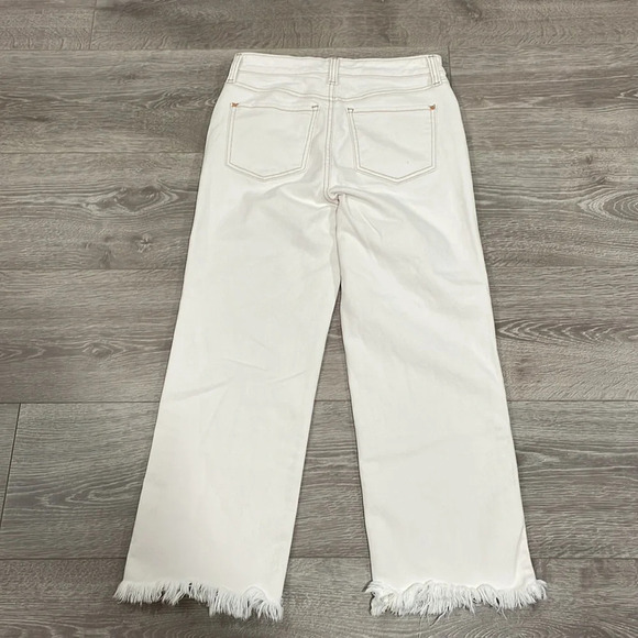 NWOT INC International Concepts Denim Jeans High Rise Wide Leg Crop Raw … - Picture 16 of 16